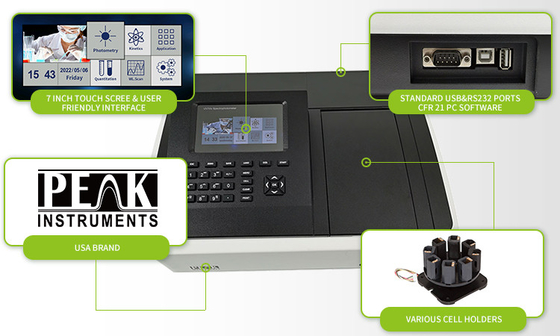 Supporto personalizzato 190-1100nm Full Function Single Beam UV Visible Spectrophotometer