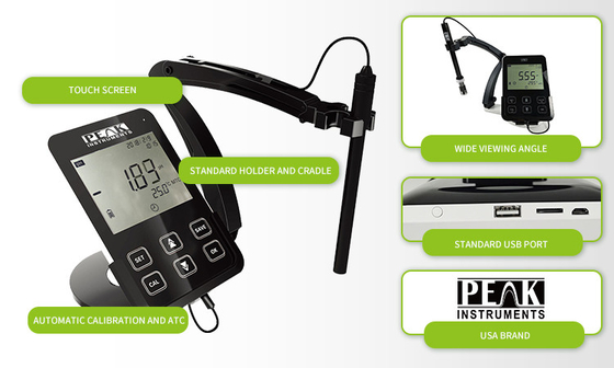 5 pollici LCD Touch Panel Tablet pH mV Meter con calibrazione a 3 punti e alta precisione
