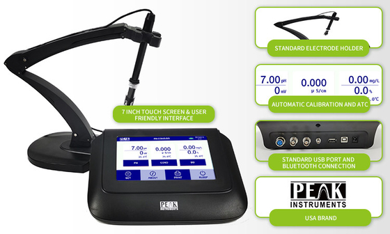 Laboratorio pH-metro a touchscreen capacitivo con calibrazione a 2 punti