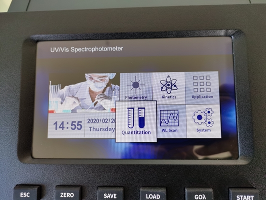 Spettrofotometro UV a doppio raggio a larghezza di banda variabile 190-1100 nm con schermo LCD da 7 pollici